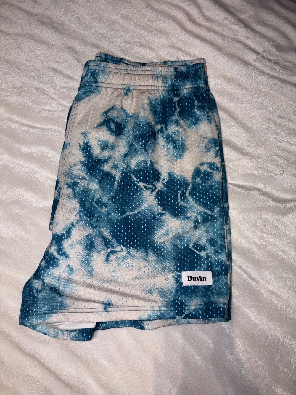 Duvin Blue Tie-Dye Athletic Shorts